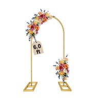 Moldura de arco de casamento Wingedbird Gold Metal 1,8 m com base