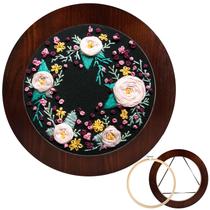 Moldura de argola bordada Xembro Wood 20 cm para ponto cruz