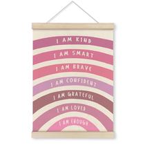 Moldura de cabide de pôster de decoração de parede HRQKO Pink I Am Kind Smart
