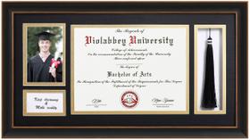 Moldura de diploma VIOLABBEY preta para certificados 8,5x11 com borla Moldura de diploma VIOLABBEY preta para certificados 8,5x11 com borla
