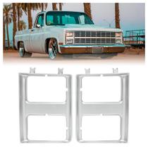 Moldura de farol HECASA para caminhão Chevy GMC 85-88 Silver Pair Moldura de farol HECASA para caminhão Chevy GMC 85-88 Silver Pair