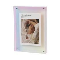 Moldura De Foto Acrílica Transparente Suporte De Imagem Exibição De Mesa Diy Cartaz Pintura