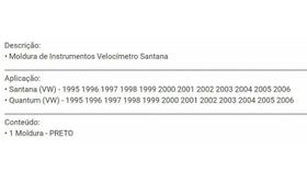Moldura de Instrumentos Velocímetro Santana 1995 a 2006