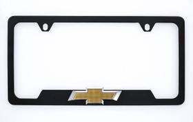 Moldura de matrícula Chevrolet Metal Black com gravata borboleta 3D Moldura de matrícula Chevrolet Metal Black com gravata borboleta 3D