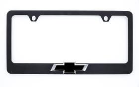 Moldura de matrícula Chevrolet Metal Black com gravata borboleta 3D Moldura de matrícula Chevrolet Metal Black com gravata borboleta 3D
