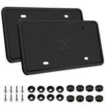 Moldura de matrícula XCLPF Silicone Black, pacote com 2 unidades, à prova de ferrugem Moldura de matrícula XCLPF Silicone Black, pacote com 2 unidades, à prova de ferrugem