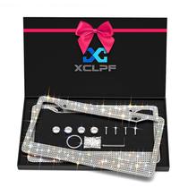 Moldura de matrícula XCLPF Sparkly Sparkly Stainless Steel 2 unidades