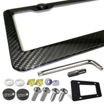Moldura de matrícula ZXFOOG Carbon Fiber, 1 pacote com 2 furos