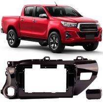 Moldura De Painel 2 Din 10" Polegadas Hilux 2017 Em Diante - Black Piano