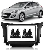 Moldura de Painel 2 Din 7" Polegadas Hyundai I30 2 Geração 2013 2014 2015 2016 - Preto