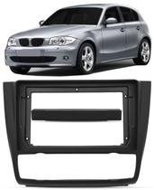 Moldura De Painel 2 Din 9" Polegadas BMW Serie 1 118i 120i 130i Ar Automático - Preto 2007 à 2011