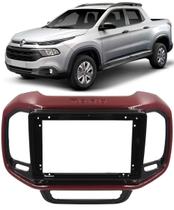 Moldura De Painel 2 Din 9" Polegadas Fiat Toro - Black Piano com Vinho