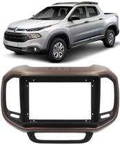 Moldura De Painel 2 Din 9" Polegadas Fiat Toro - Preto com Marrom