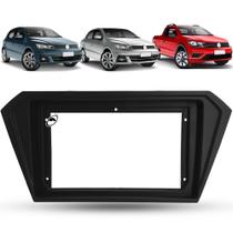 Moldura De Painel 2 Din 9" Polegadas Gol Saveiro Voyage G7 G8 2017 Em Diante - Preto