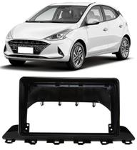 Moldura De Painel 2 Din 9" Polegadas Hyundai HB20 2020 2021 2022 Black Piano