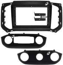 Moldura De Painel 2 Din 9" Polegadas S10 Ar Digital e Analógico 2017 em Diante Preto