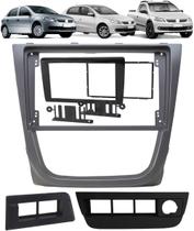 Moldura De Painel 2 Din 9" Polegadas Vw Gol Saveiro Voyage G5 - Grafite