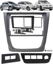 Moldura De Painel 2 Din 9" Polegadas Vw Gol Saveiro Voyage G5 - Grafite