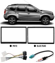 Moldura De Painel 2 Din + Chicote de Ligação + Chicote Adaptador de Antena Renault Duster Expression Authentique PCD 2016 2017 2018 2019 2020