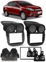 Moldura De Painel 2 Din Fiat Grand Siena 2013 2014 2015 2016 2017 2018 - Para Cd Dvd 2 Dins - Padrão Original