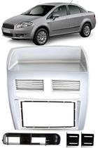 Moldura De Painel 2 Din Fiat Linea 2008 Á 2014 - Prata Moldura De Painel 2 Din Fiat Linea 2008 Á 2014 - Prata