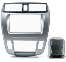 Moldura De Painel 2 Din + Interface Comando de Volante Honda City Ar Digital 2009 à 2014