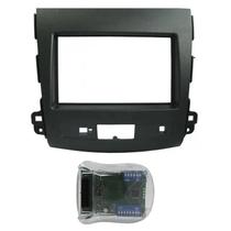Moldura De Painel 2 Din + Interface Comando Volante Mitsubishi Outlander 2008 2009 2010 2011 2012