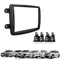 Moldura De Painel 2 Din Multimidia Dvd Mp5 Duster Sandero Logan Captur Kwid Preto