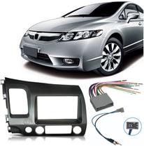 Moldura De Painel 2 Din Para CD DVD 2 Din + Chicote de Ligação + Chicote Adaptador de Antena Honda New Civic 2007 2008 2009 2010 2011