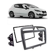 Moldura De Painel 2 Din Peugeot 308 - Cinza - p/ CD DVD 2 Din