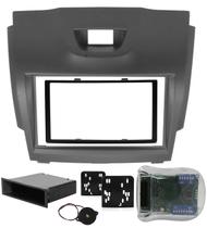 Moldura de Painel 2 Din S10 Trailblazer 2012 2013 2014 2015 S-10 + Interface Comando de Volante - Cinza