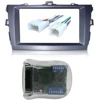 Moldura De Painel 2 Din Toyota Corolla 2009 á 2013 Para CD DVD 2 Dins - Padrão Original + Conector + Interface volante - Autoplast + Eatech / Flexitron