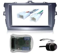 Moldura De Painel 2 Din Toyota Corolla 2009 á 2013 Para CD DVD 2 Dins Padrão Original Conector Interface volante Câmera de Ré kit