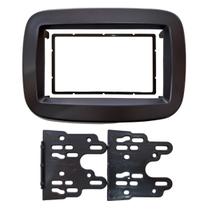 Moldura De Painel Para Tela Multimídea 7 Polegadas Central Mp5 Dvd Preto Fosco Encaixe Padrão 2 Din