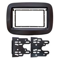 Moldura De Painel Para Tela Multimídea 7 Polegadas Central Mp5 Dvd Preto Fosco Encaixe Padrão 2 Din