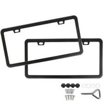 Moldura de Placa para Carro SunPlusTrade - Alumínio Preto (2 Peças)