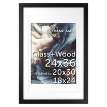 Moldura de pôster Amo Black Wood 24x36 cm com tapete 20x30 cm