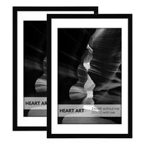 Moldura de pôster HEART ART 24x36 preta para 20x30 com tapete, pacote com 2