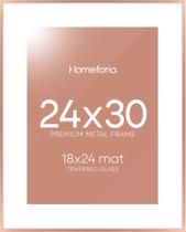 Moldura de pôster Homeforia Rose Gold Metal 30x24 com tapete 18x24