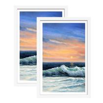 Moldura de pôster LUCKYLIFE branca 12x18 para 11x17 com tapete, conjunto de 2