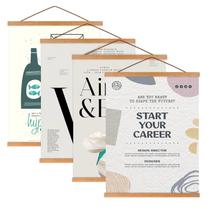 Moldura de pôster magnético Artmag, pacote com 4, 28 x 36 cm, madeira e teca