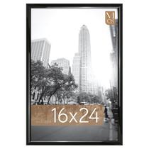 Moldura de pôster MCS Trendsetter preta de alto brilho 16x24 cm