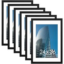 Moldura de pôster PEALSN 24x36 cm, conjunto de 6 para montagem na parede, preta