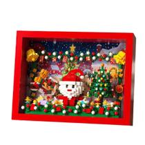 Moldura de quebra-cabeça de blocos de construção DIY Christmas Papai Noel Moldura de quebra-cabeça de blocos de construção DIY Christmas Papai Noel