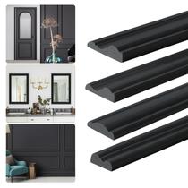 Moldura decorativa de parede Yefanxi 3 m x 4 cm preta em PVC autoadesivo
