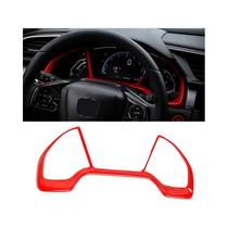 Moldura Decorativa Vermelha Para Painel Do Honda Civic 10ª Geração 2016-2021 Adesivo Interior Do