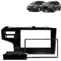 Moldura do Painel 2 Din Fit WRV 2015 a 2020 Black Piano Com Porta Objetos