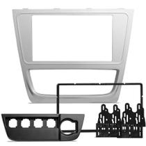 Moldura do Painel 2 Din Gol, Saveiro e Voyage 2013 a 2016 Prata Padrão Japonês e Chinês