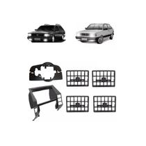 Moldura do Painel Quadrado Preto + Difusores De Ar + Capa Da Chave De Seta Vw Gol Parati Saveiro Voyage G1 Anos: 1988 Á 1994