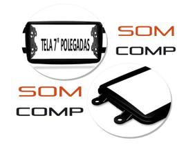 Moldura do Painel Renault Kwid Captur Duster Logan Sandero 2 Din Japonês e Chinês Tela 7 Black Piano